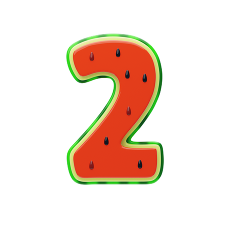 Number 2  3D Icon