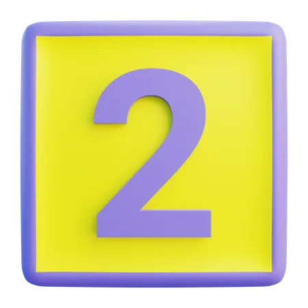 Number 2  3D Icon