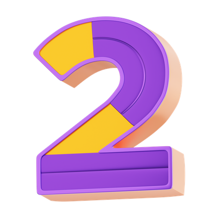 Number 2  3D Icon