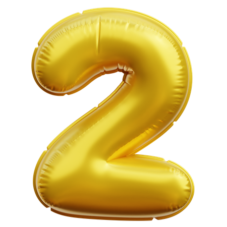 Number 2  3D Icon
