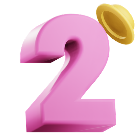 Number 2  3D Icon