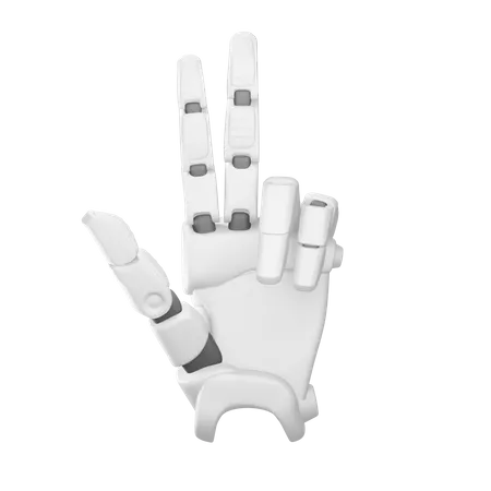 Number 2 Robot hand  3D Illustration