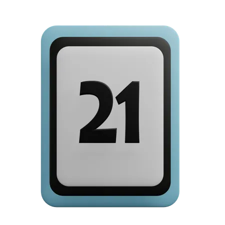 Number 21  3D Icon