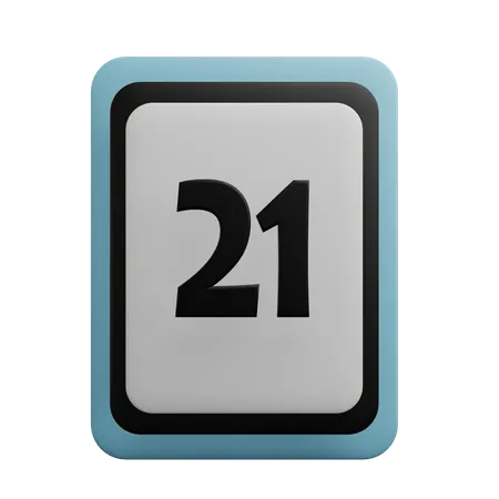 Number 21  3D Icon