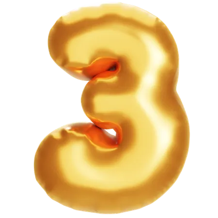 Number 3  3D Icon