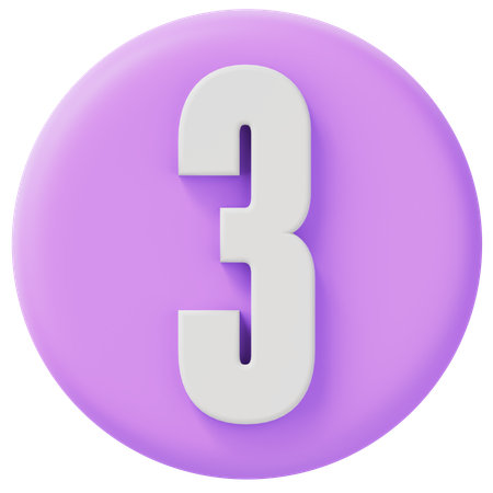 Number 3  3D Icon