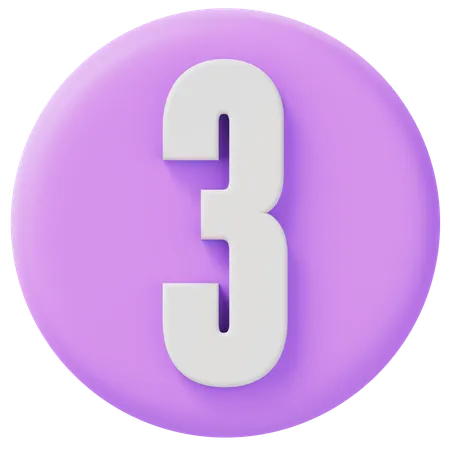 Number 3  3D Icon