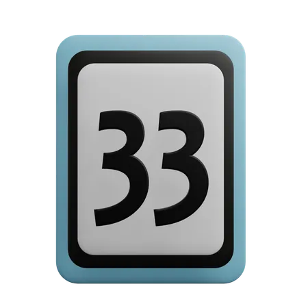 Number 33  3D Icon