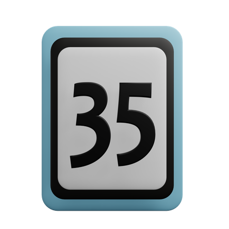 Number 35  3D Icon