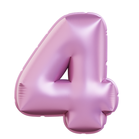 Number 4  3D Icon