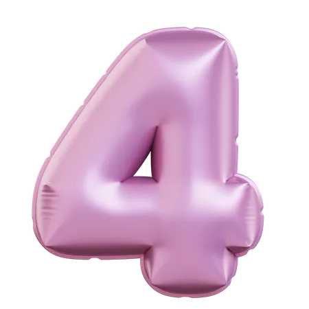 Number 4  3D Icon