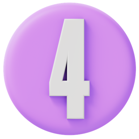 Number 4  3D Icon