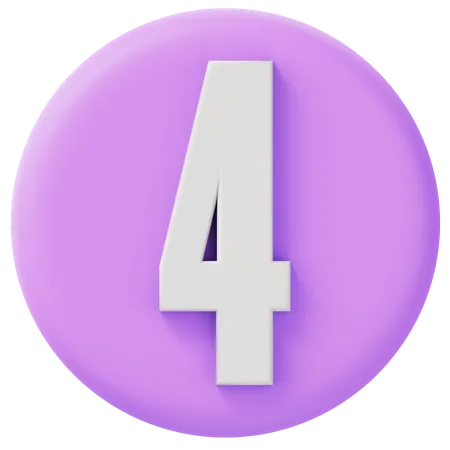 Number 4  3D Icon