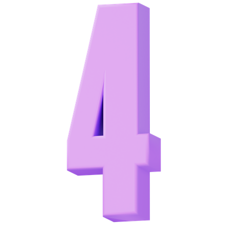 Number 4  3D Icon