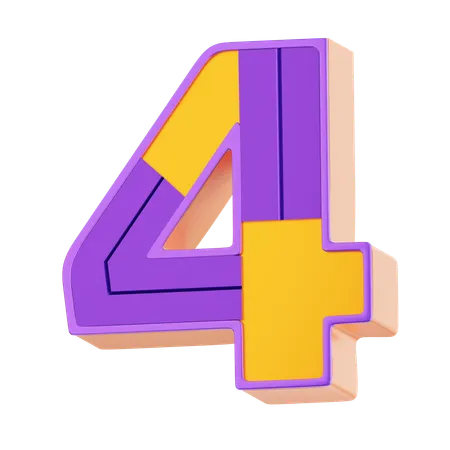 Number 4  3D Icon