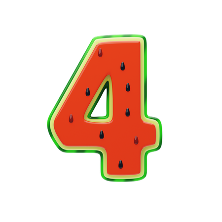 Number 4  3D Icon