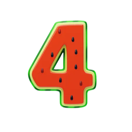 Number 4  3D Icon