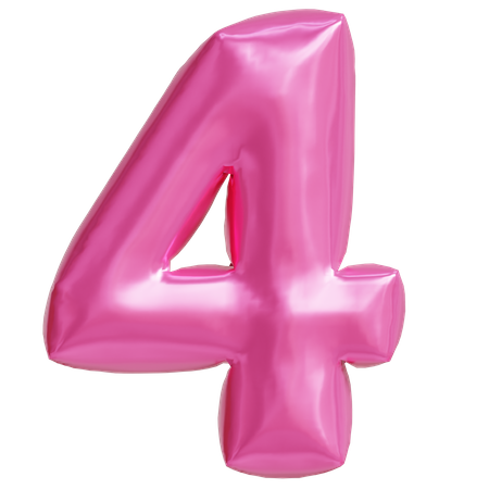 Number 4  3D Icon