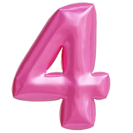 Number 4  3D Icon