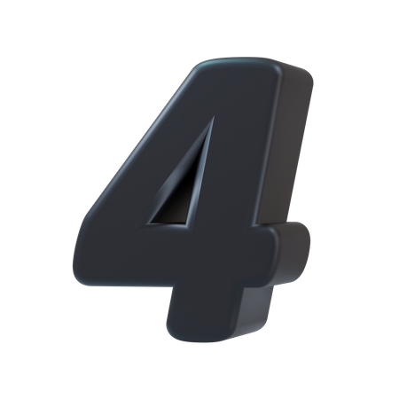 Number 4  3D Icon