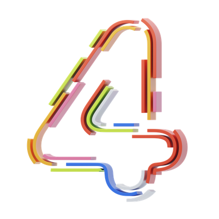 Number 4  3D Icon