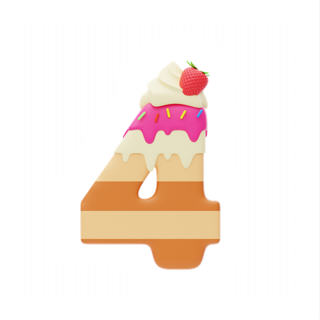 Number 4  3D Icon