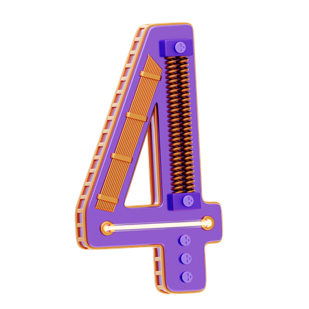 Number 4  3D Icon