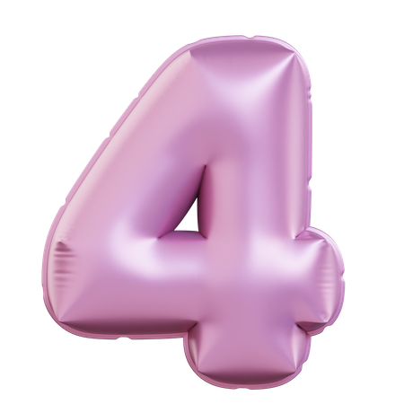 Number 4 3D Icon