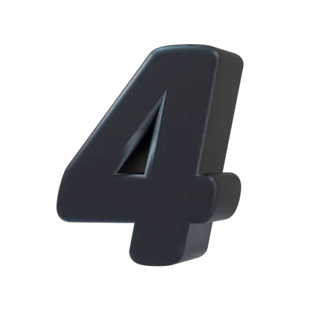 Number 4  3D Icon