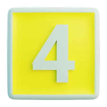 Number 4  3D Icon