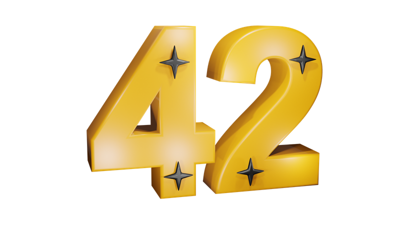 Number 42  3D Icon