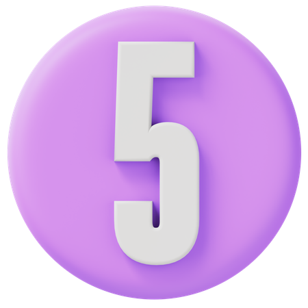 Number 5  3D Icon