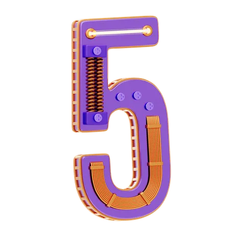 Number 5  3D Icon