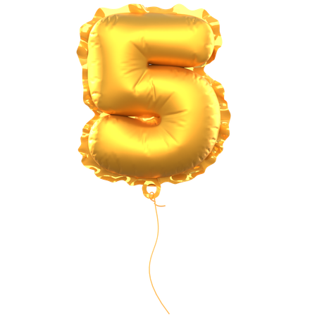 Number 5 Balloon  3D Icon