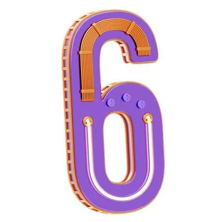 Number 6  3D Icon