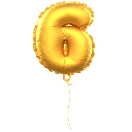 Number 6 Balloon  3D Icon