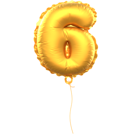 Number 6 Balloon  3D Icon