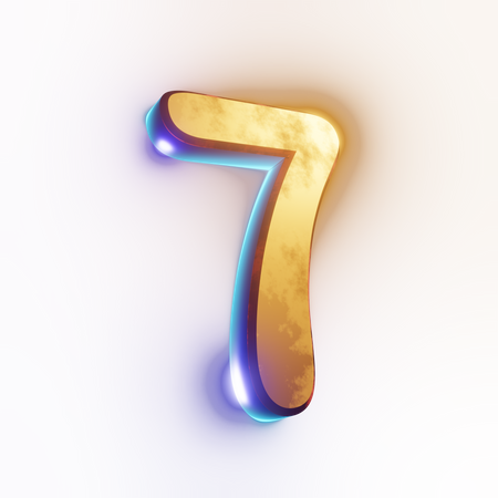 Number '7' text effect  3D Icon