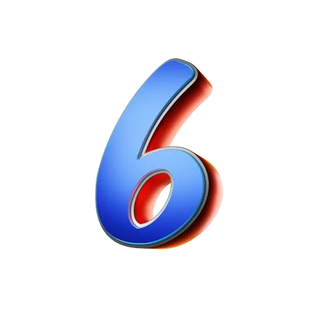 Number 7 Typography  3D Icon