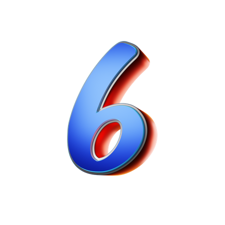 Number 7 Typography  3D Icon