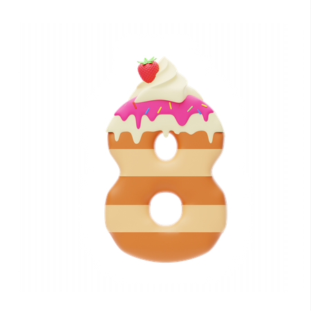숫자 8  3D Icon