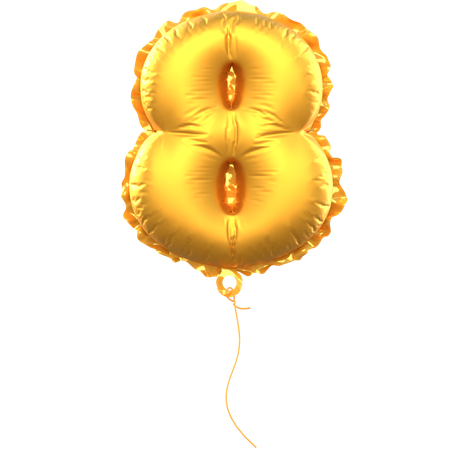 Number 8 Balloon  3D Icon