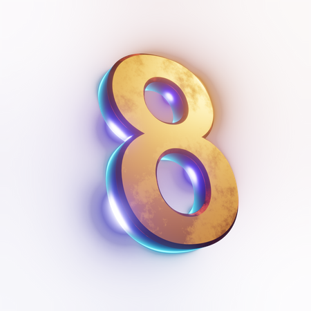 Number '8' text effect  3D Icon