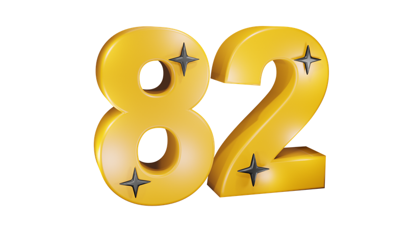 Number 82  3D Icon