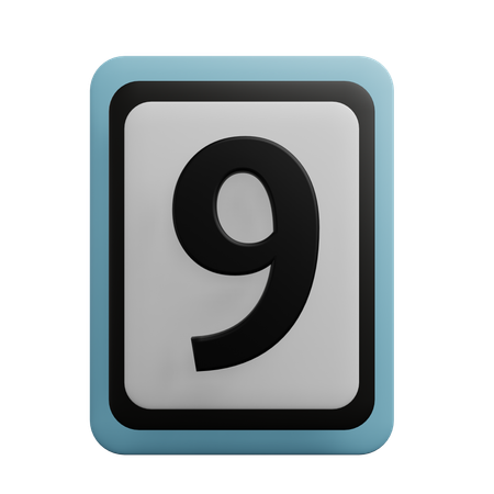 Number 9  3D Icon