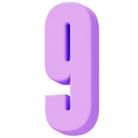 Number 9  3D Icon