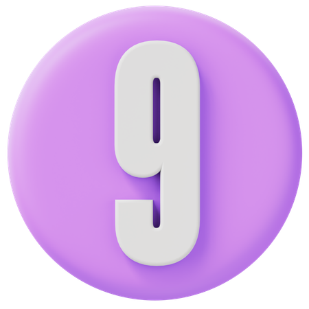 Number 9  3D Icon