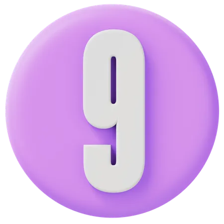 Number 9  3D Icon