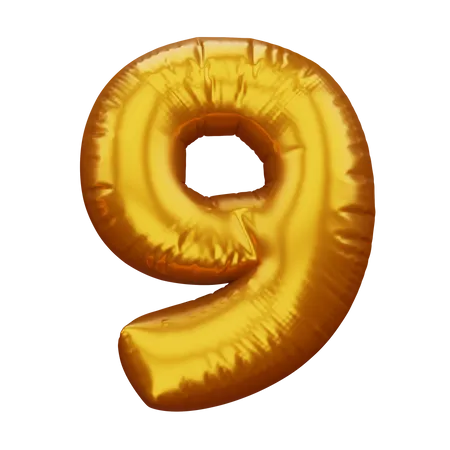 Gold Number Balloon Metallic Number Float Blender 3 D Model Number 3D Icon