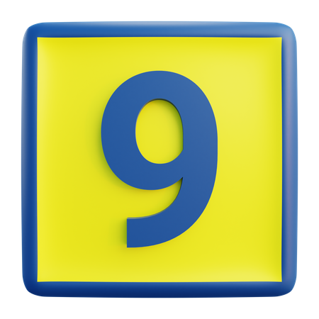 Number 9  3D Icon